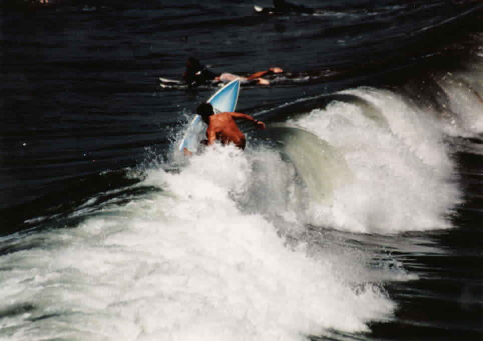 Me surfing O.B. Pier!